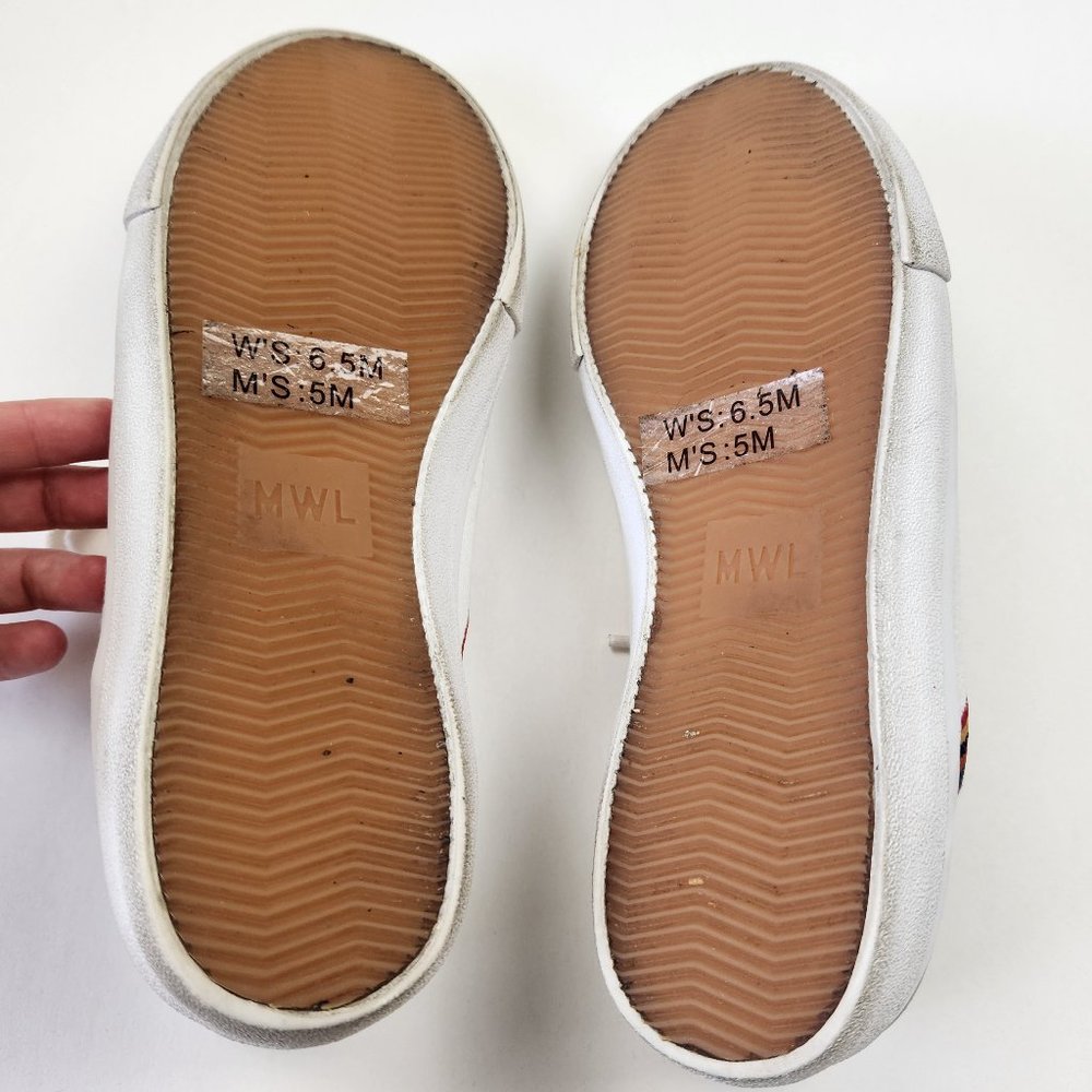 Madewell Women's Sidewalk Low-Top Sneakers in Rainbow Embroidered Canvas sz 6.5 - Picture 9 of 10